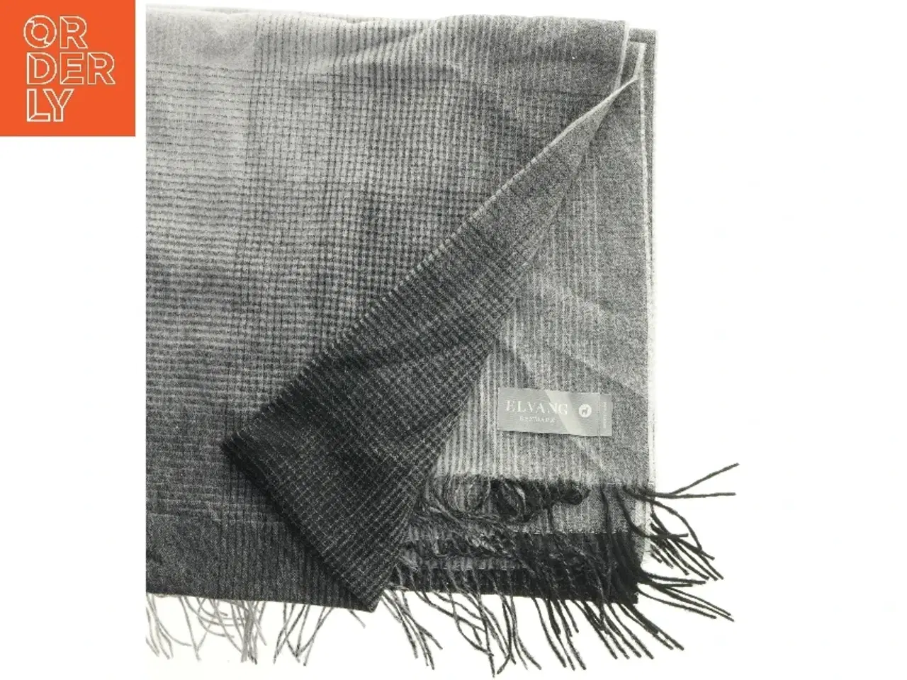Billede 4 - Gråt plaid tæppe med frynser fra Elvang Denmark (str. 130x180 cm)