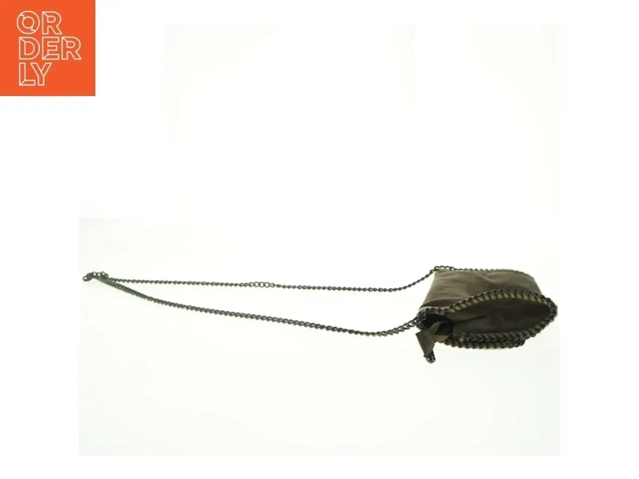 Billede 4 - Lille skuldertaske i ruskind med kædestrop (str. 20 x 14 cm)