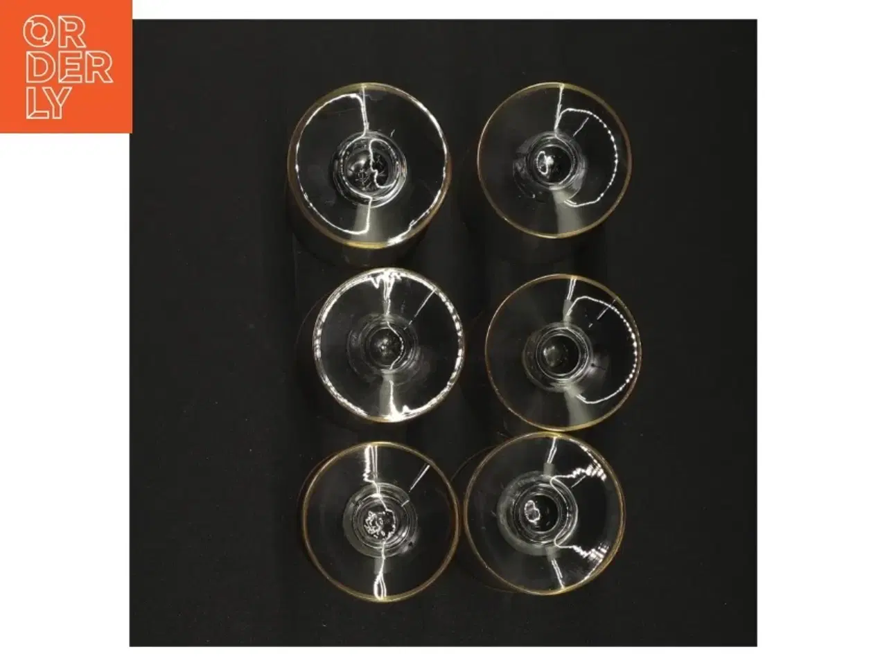 Billede 3 - Vintageglas med guldkant (str. 8 x 5 cm)
