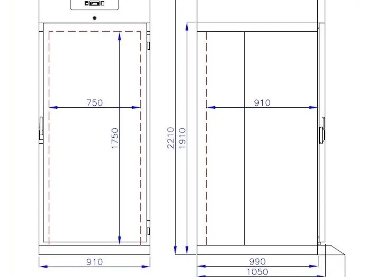 Billede 3 - Professionel industrifryseskab – 91x121x221 cm