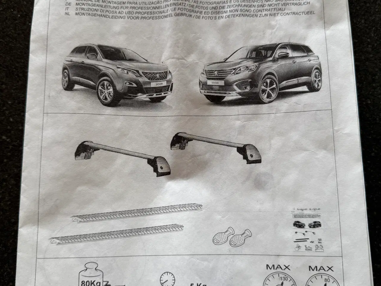 Billede 2 - Tagbøjler i Aluminium til Peugeot 