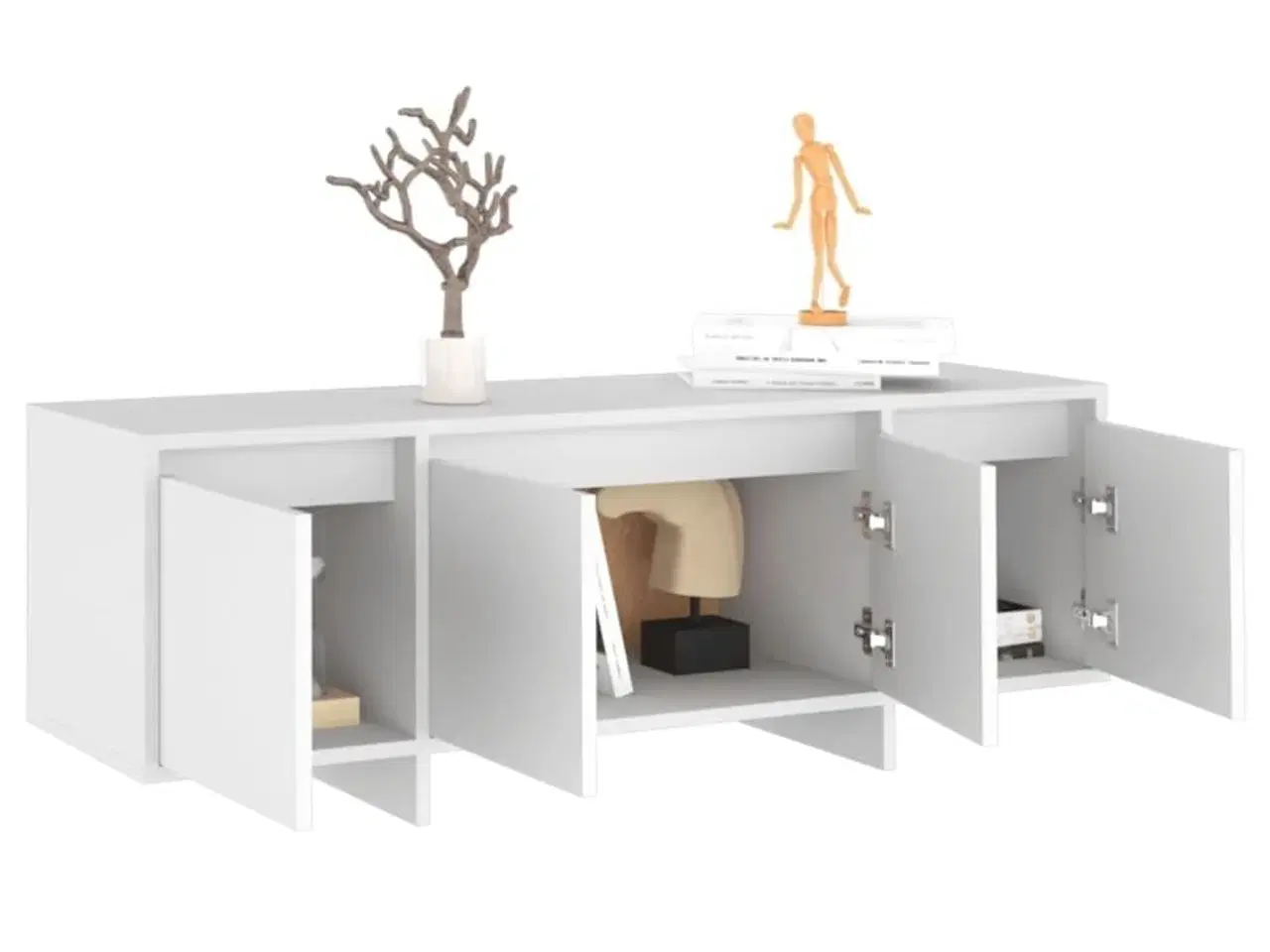 Billede 5 - Tv-bord 120x30x40,5 cm spånplade hvid