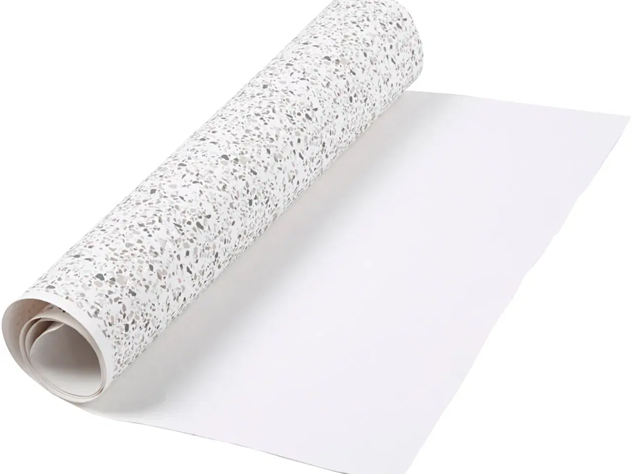 Billede 1 - Læderpapir, terrazzo, B: 49,5 cm, folie,print, 350 g, hvid, 1m/ 1 rl.
