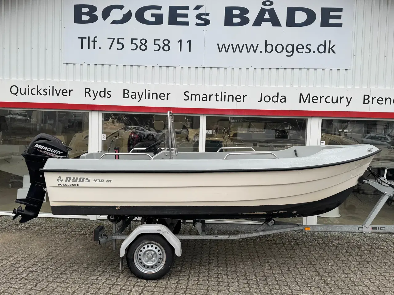 Billede 1 - 438 BF Big Fish med F20 Mercury ELPT 4 takt og 500 kg Brenderup bådtrailer