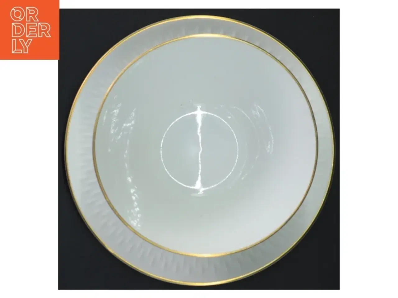 Billede 3 - Porcelæn skål og tallerken med guldkant (str. Ø 14x8 cm)