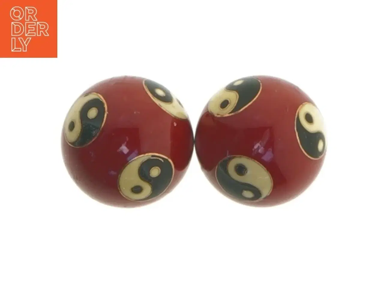 Billede 2 - Røde meditationskugler yin yang bolde (str. Ø 4 cm)