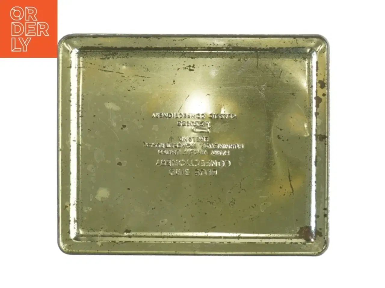 Billede 4 - Antik Blå metaldåse med blomstermotiv fra Blue Bird Confectionery (str. 20,5 x 17 cm)