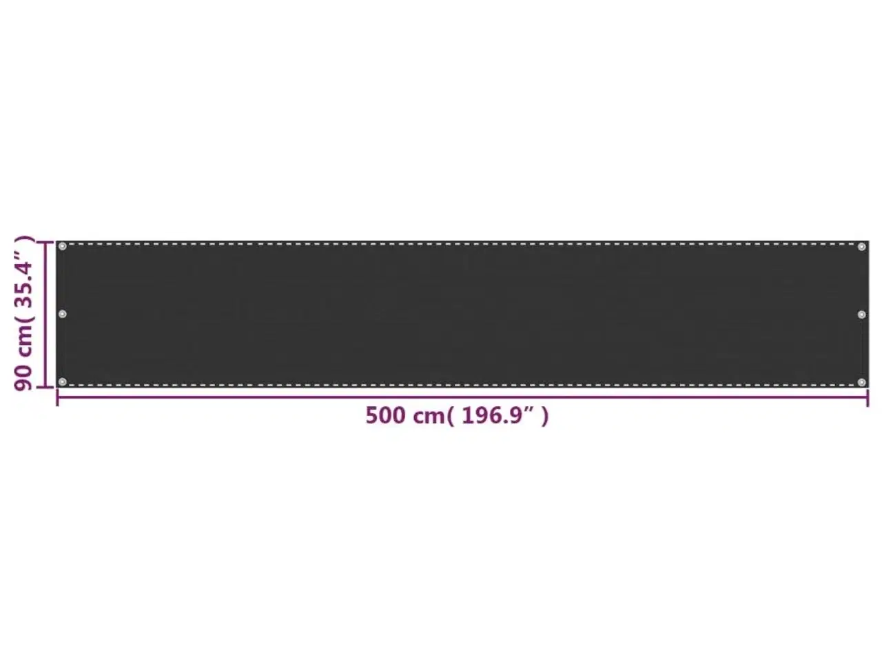Billede 5 - Altanafskærmning 90x500 cm HDPE antracitgrå
