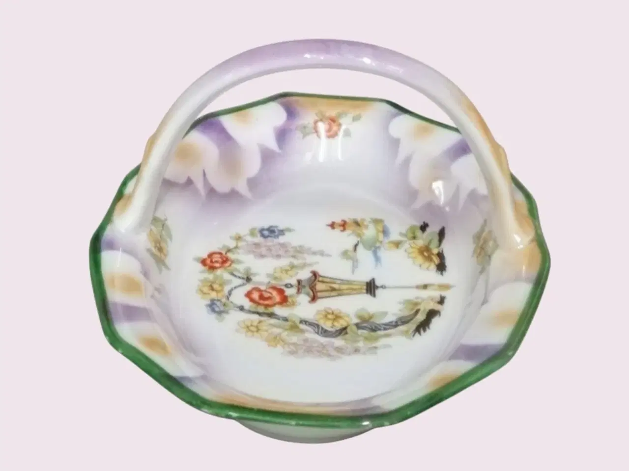 Billede 2 - Flot antik porcelænskurv med håndtag 