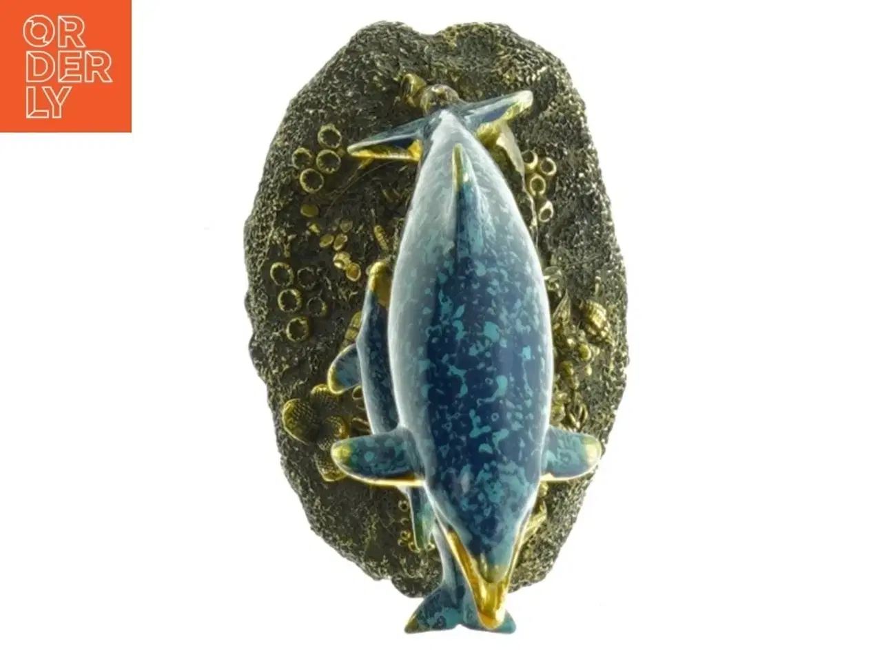 Billede 2 - Delfinfigur i keramik (str. 14 cm)