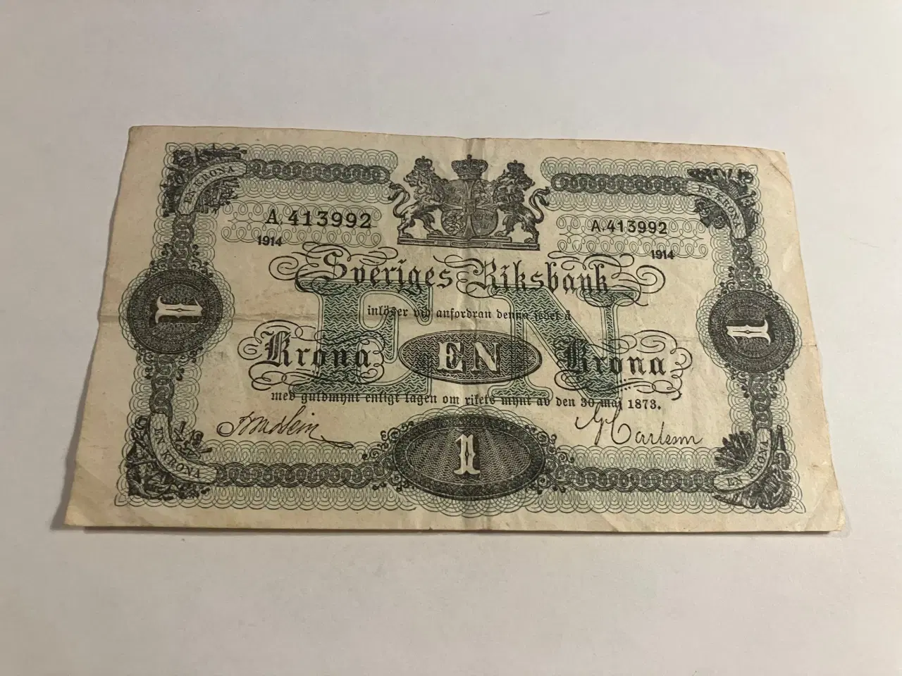 Billede 1 - 1 Krona Sweden 1914