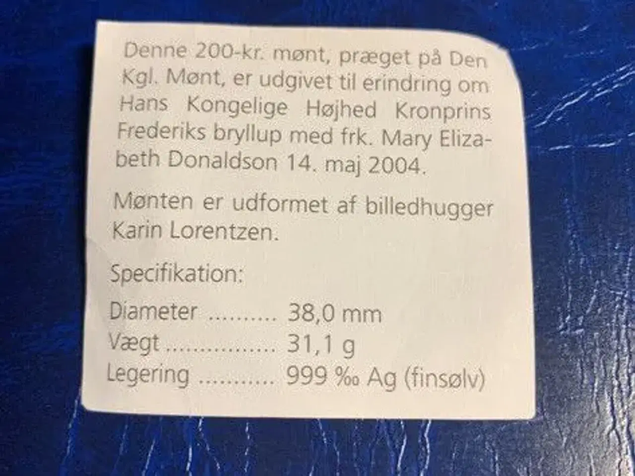 Billede 3 - Dansk 200 kr. Mønt.