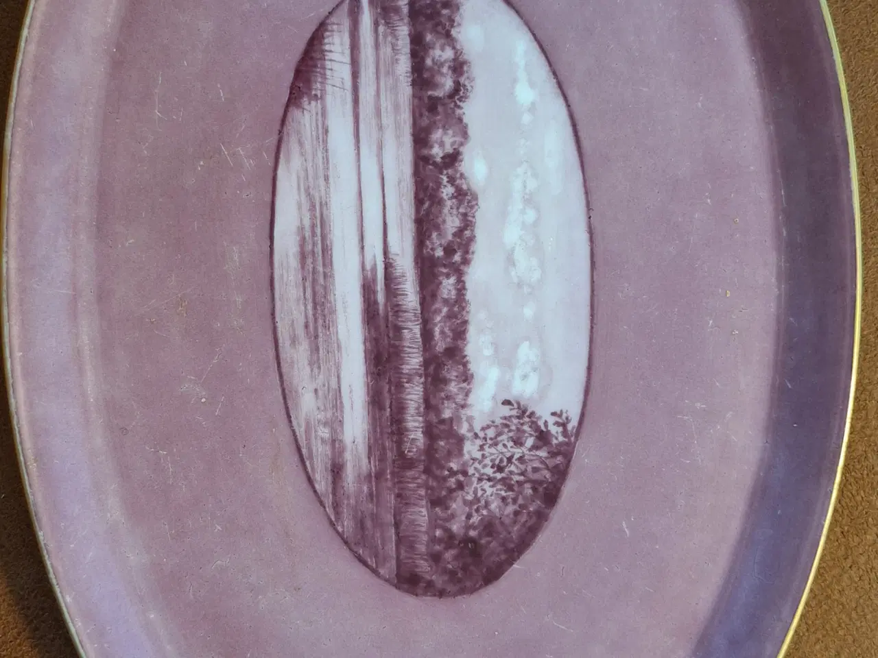 Billede 1 - Antikt ovalt porcelæns fad