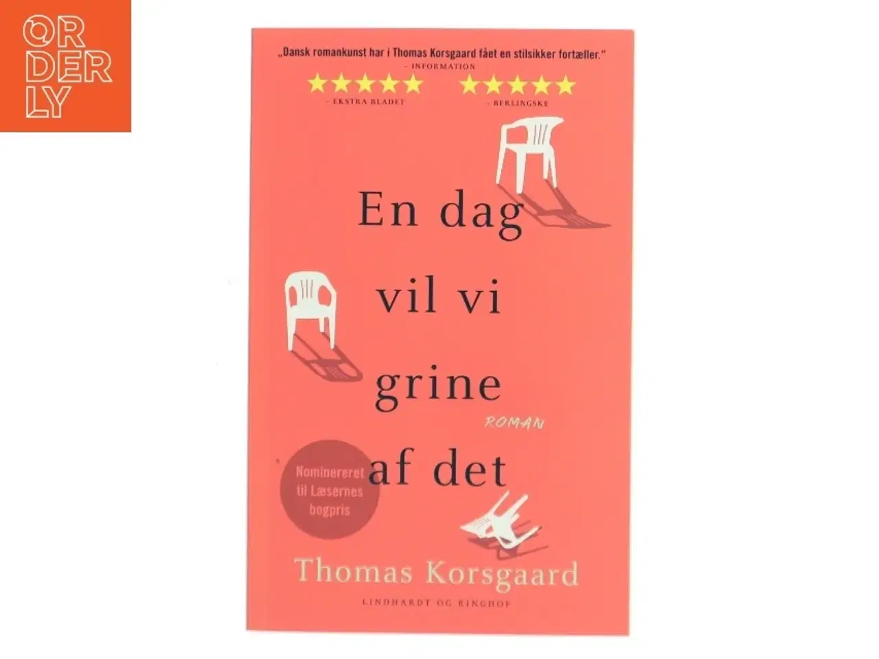 Billede 1 - En dag vil vi grine af det : roman af Thomas Korsgaard (f. 1995) (Bog)