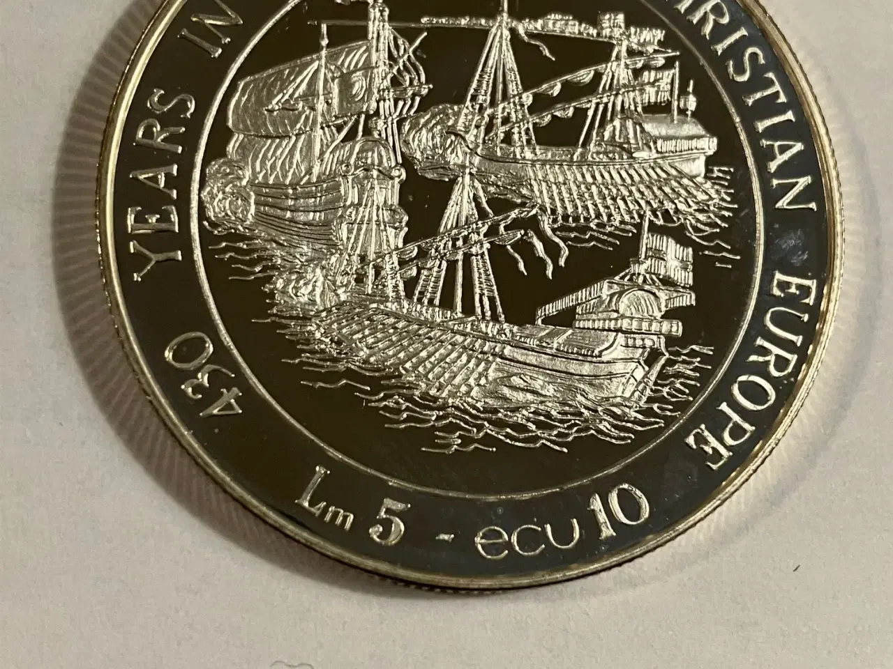 Billede 1 - 5 Liri / 10 Ecu Malta - Defense of Europe