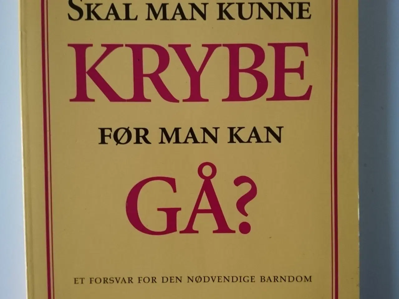 Billede 1 - Skal man kunne krybe før man kan gå? - et forsvar 