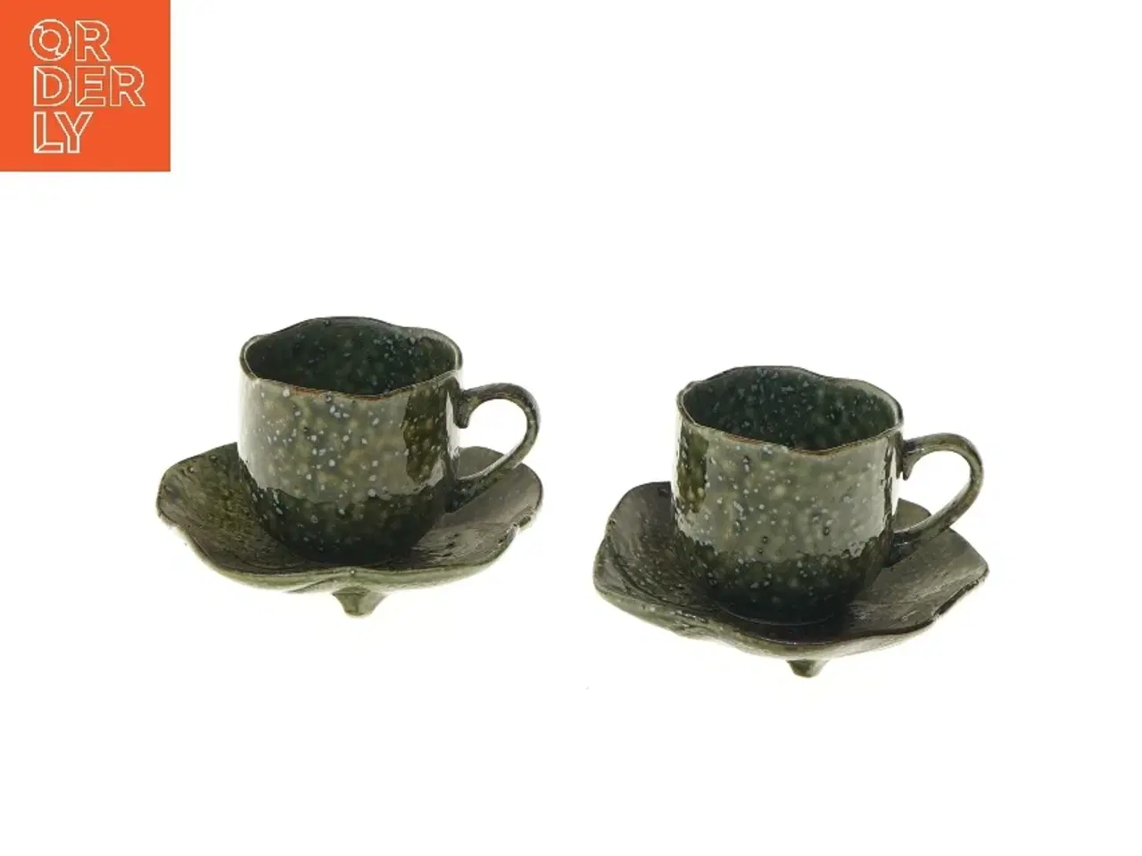 Billede 1 - Grønne tekopper med fat under (str. Ø 11 cm)