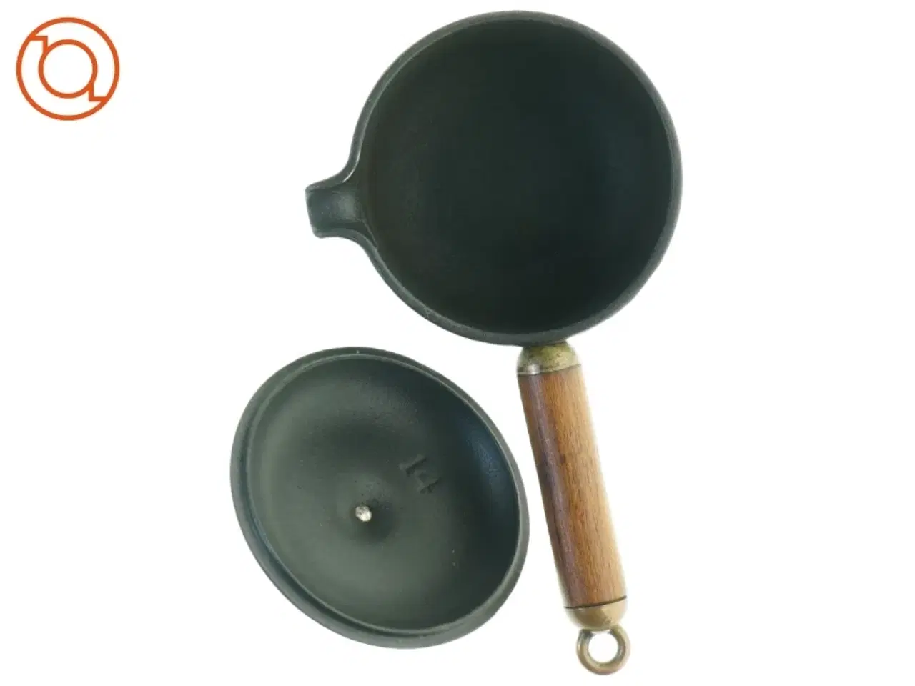 Billede 2 - Le Creuset Støbejerns kasserolle med låg og træhåndtag (str. Ø 13 cm)