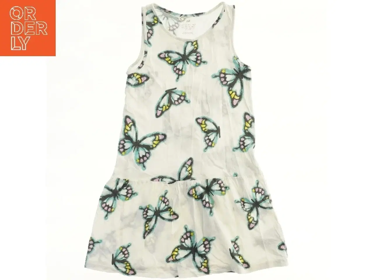 Billede 1 - Sommerkjole med sommerfugleprint fra H&M (str. 122)