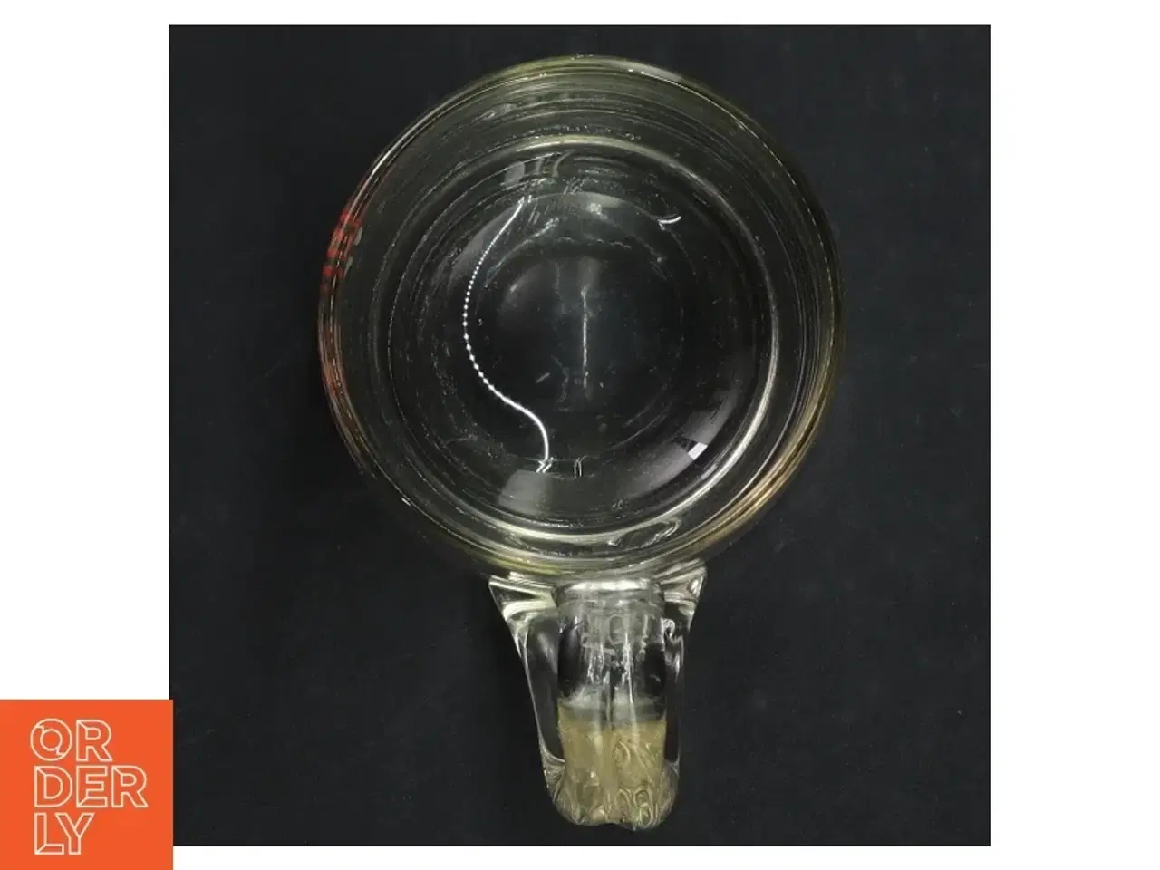 Billede 2 - Glaskrus med folkekunstmotiv (str. H. 11 cm. ø. 8 cm)