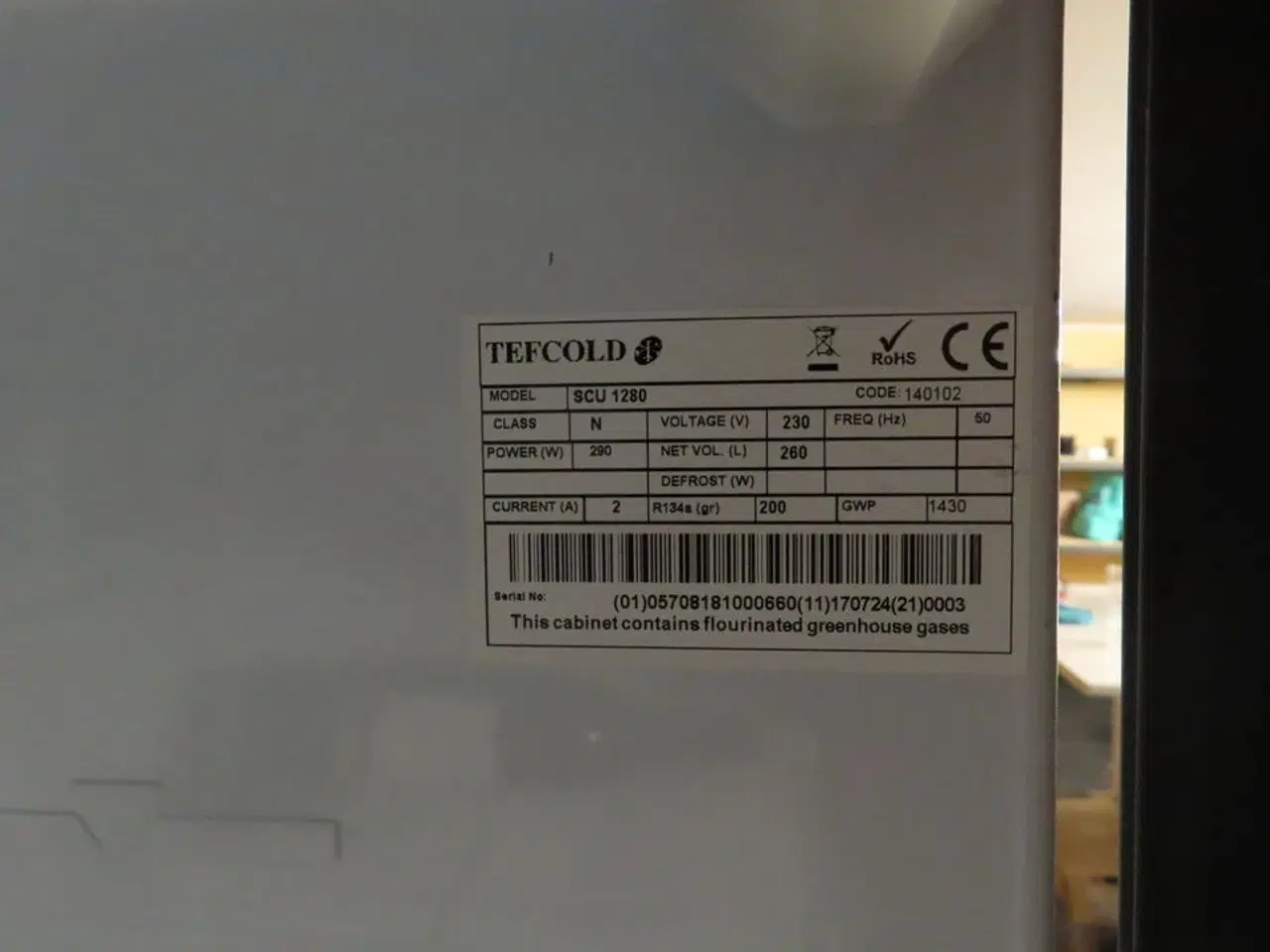 Billede 4 - Displaykøleskab, VIBOCOLD TEFCOLD SCU 1280