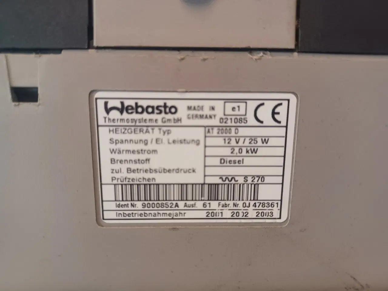 Billede 2 - Webasto 2000 ældre men i god stand
