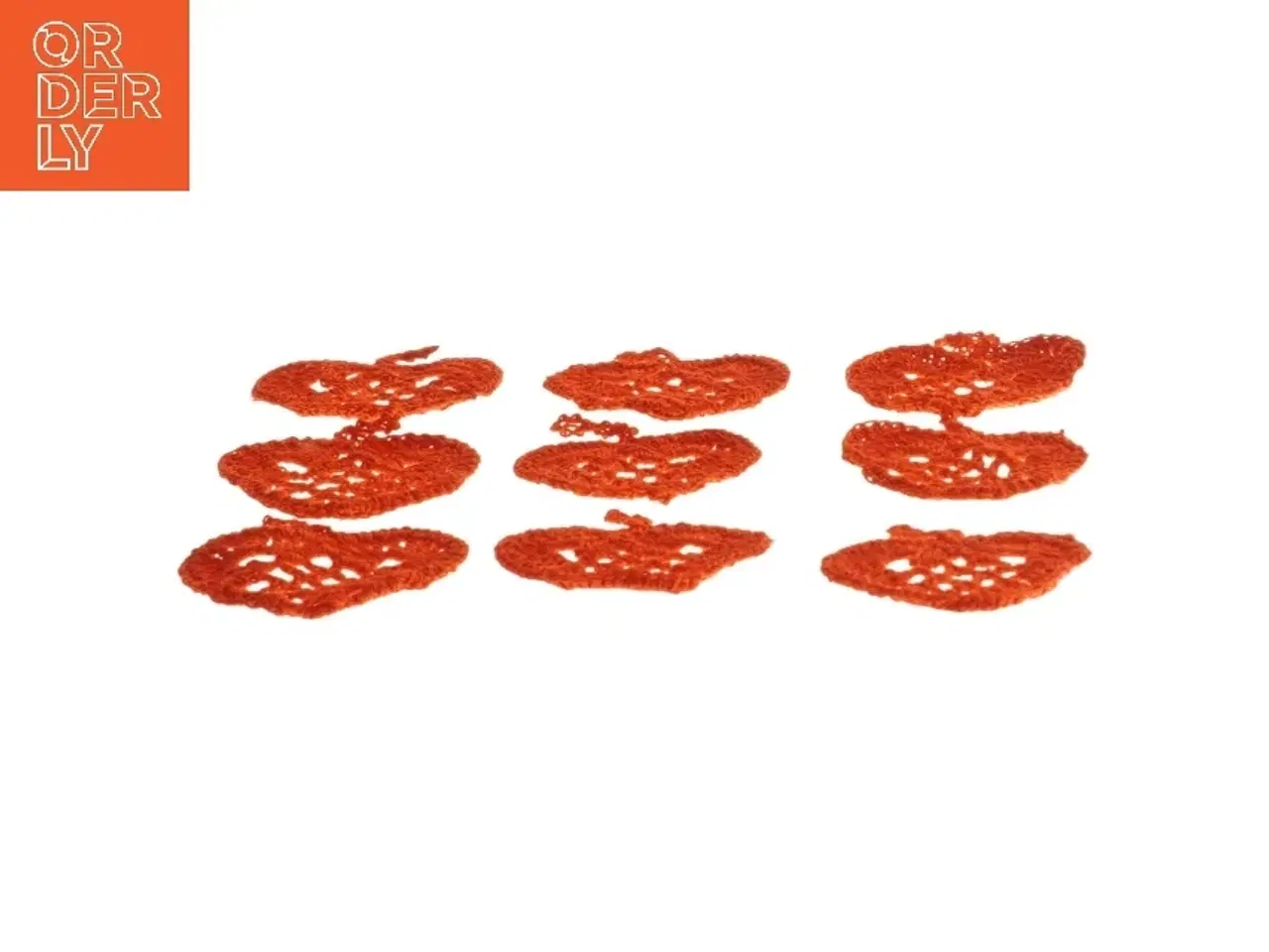 Billede 2 - 9 Hæklede hjertepynt, (str. 9 styk, ø 5 cm)