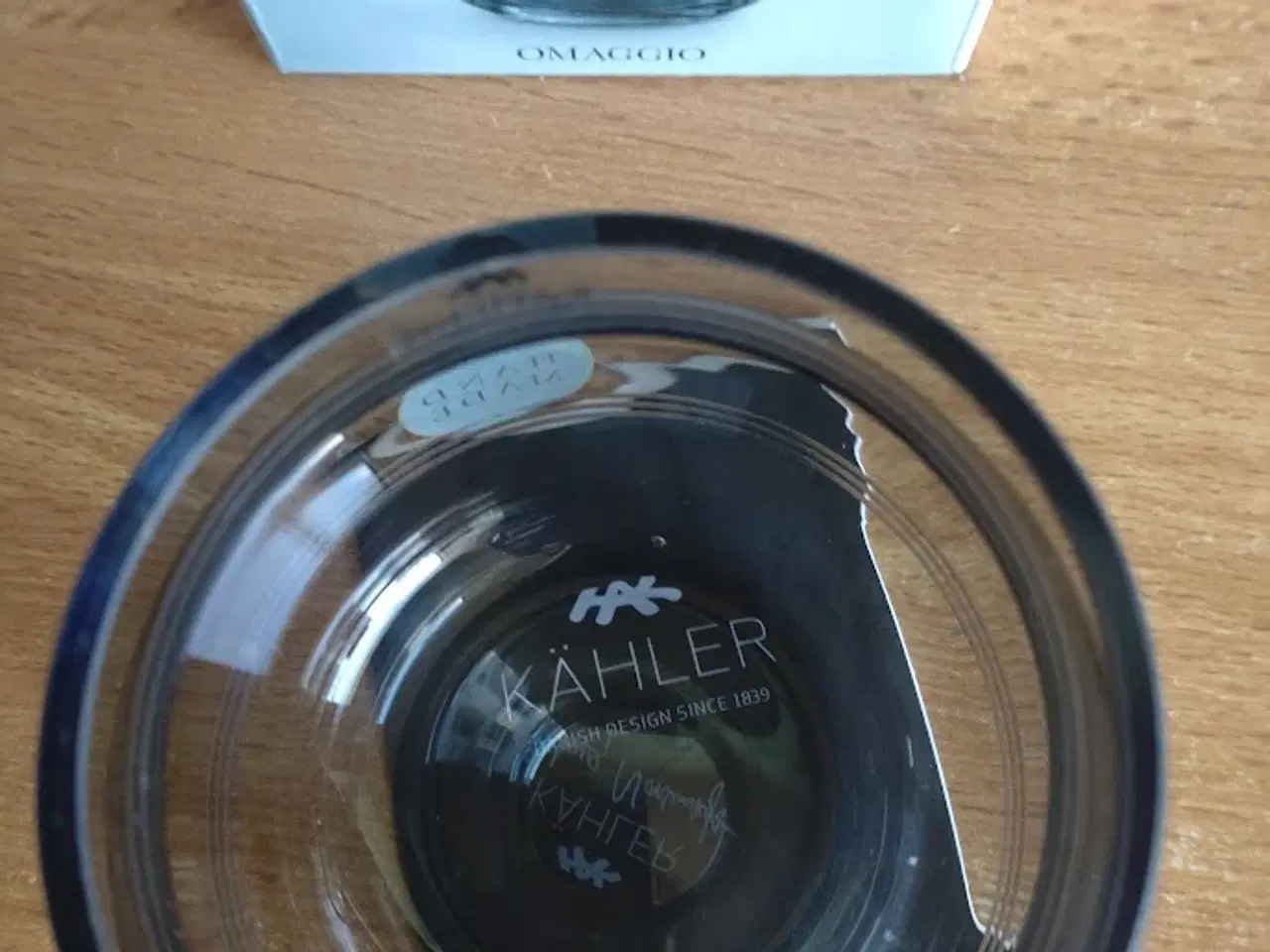 Billede 3 - Kähler Omaggio fyrfadsstage, stålblå, - mundblæst 