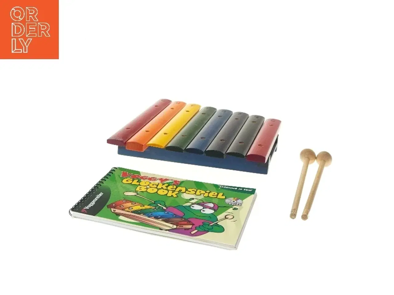 Billede 2 - Farverigt klokkespil med læringsbog (str. 23x24,5 cm)