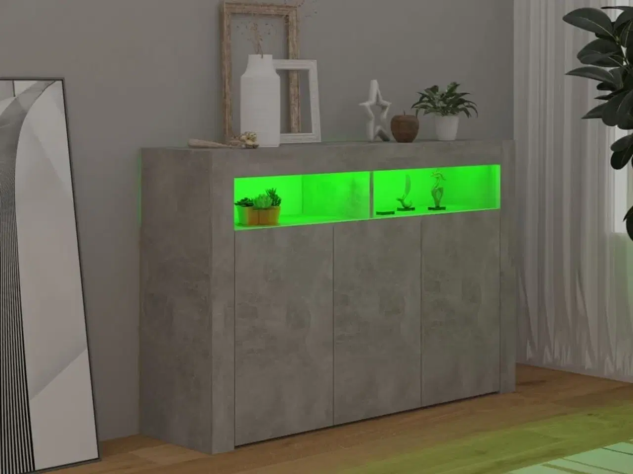 Billede 6 - Skænk med LED-lys 115,5x30x75 cm betongrå