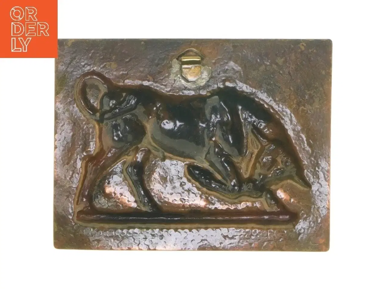 Billede 3 - Relief i kobber, tyr motiv (str. 21x16 cm)