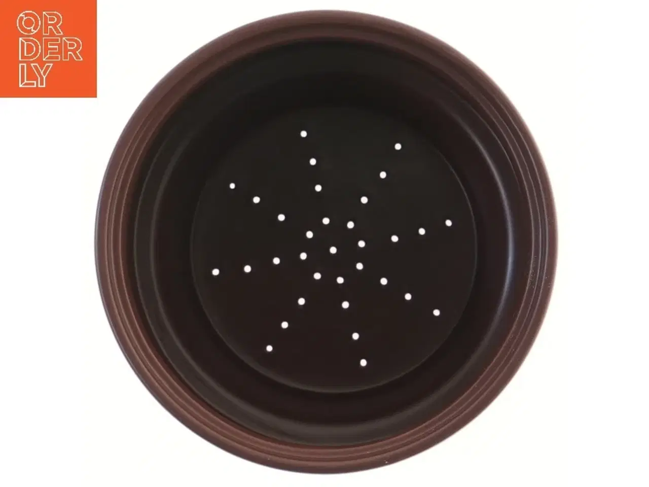 Billede 2 - Brun vase med huller (str. Ø 17,5 cm)