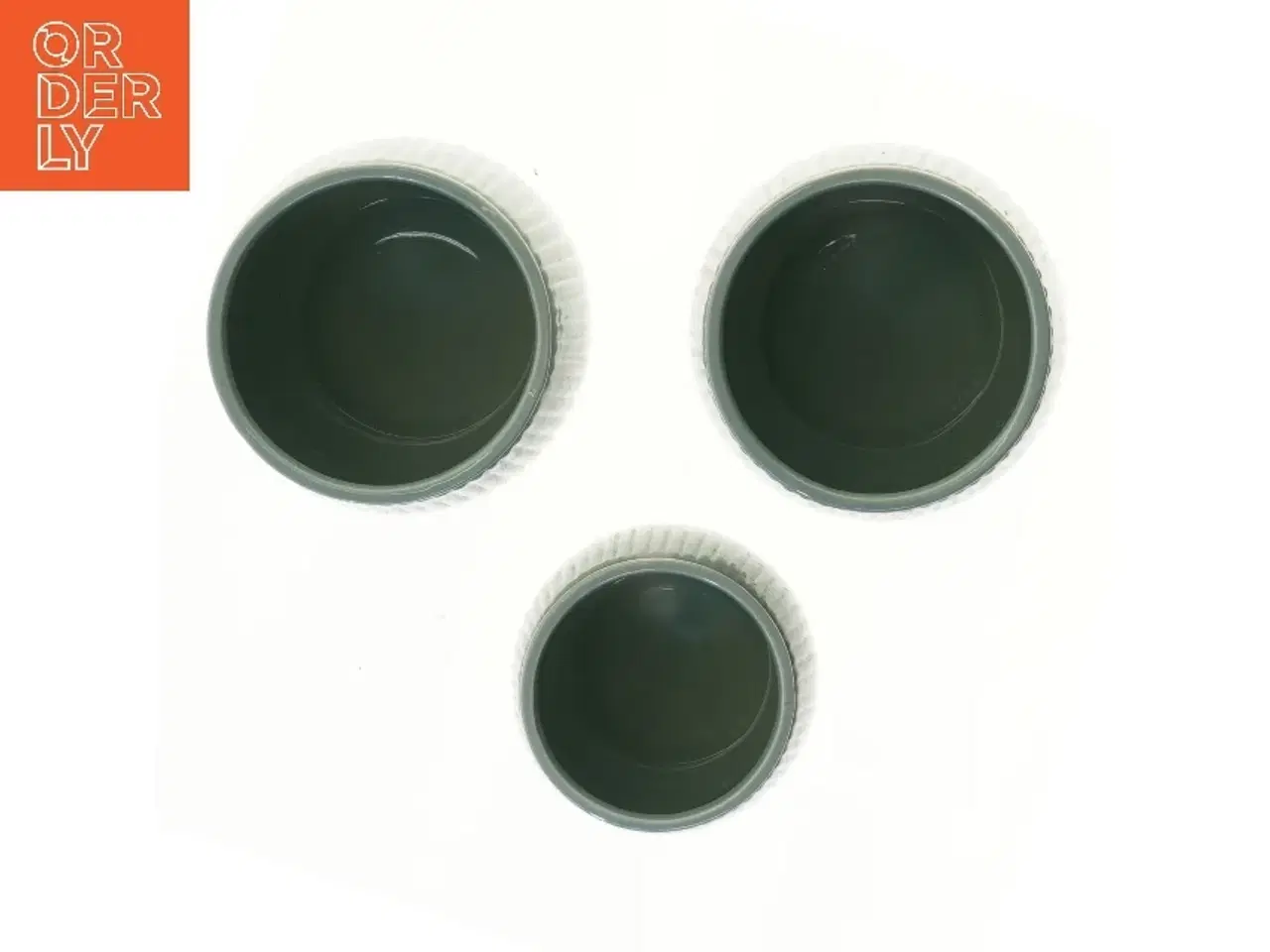 Billede 2 - Ribbet keramik potte sæt (str. Ø 11 & 9 cm)