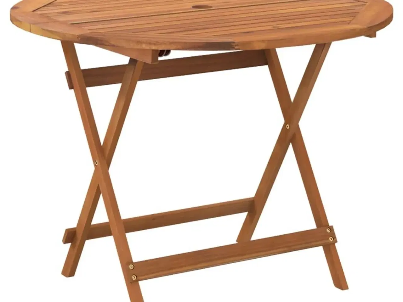 Billede 2 - Foldbart havebord Ø 90x75 cm massivt akacietræ