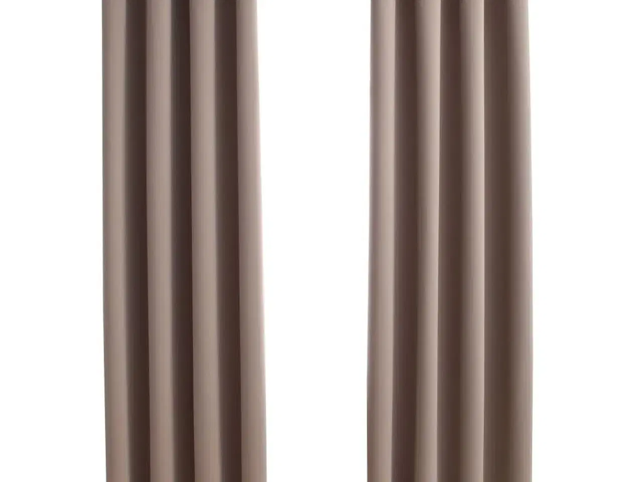 Billede 2 - Mørklægningsgardiner 2 stk. med metalringe 140 x 225 cm gråbrun