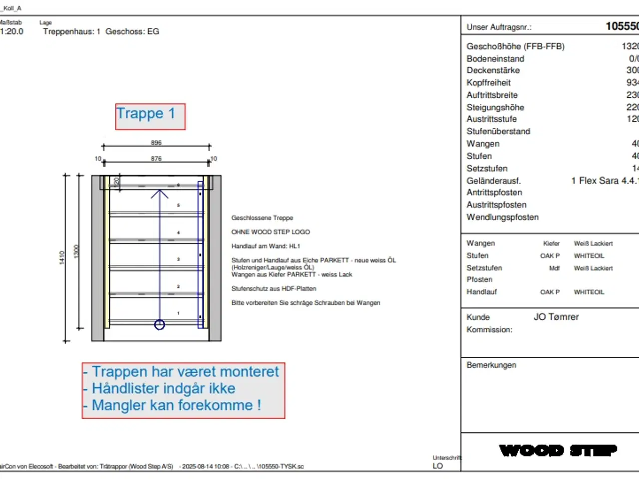 Billede 2 - 2 Stk Niveautrapper - fejlmålstrappe.