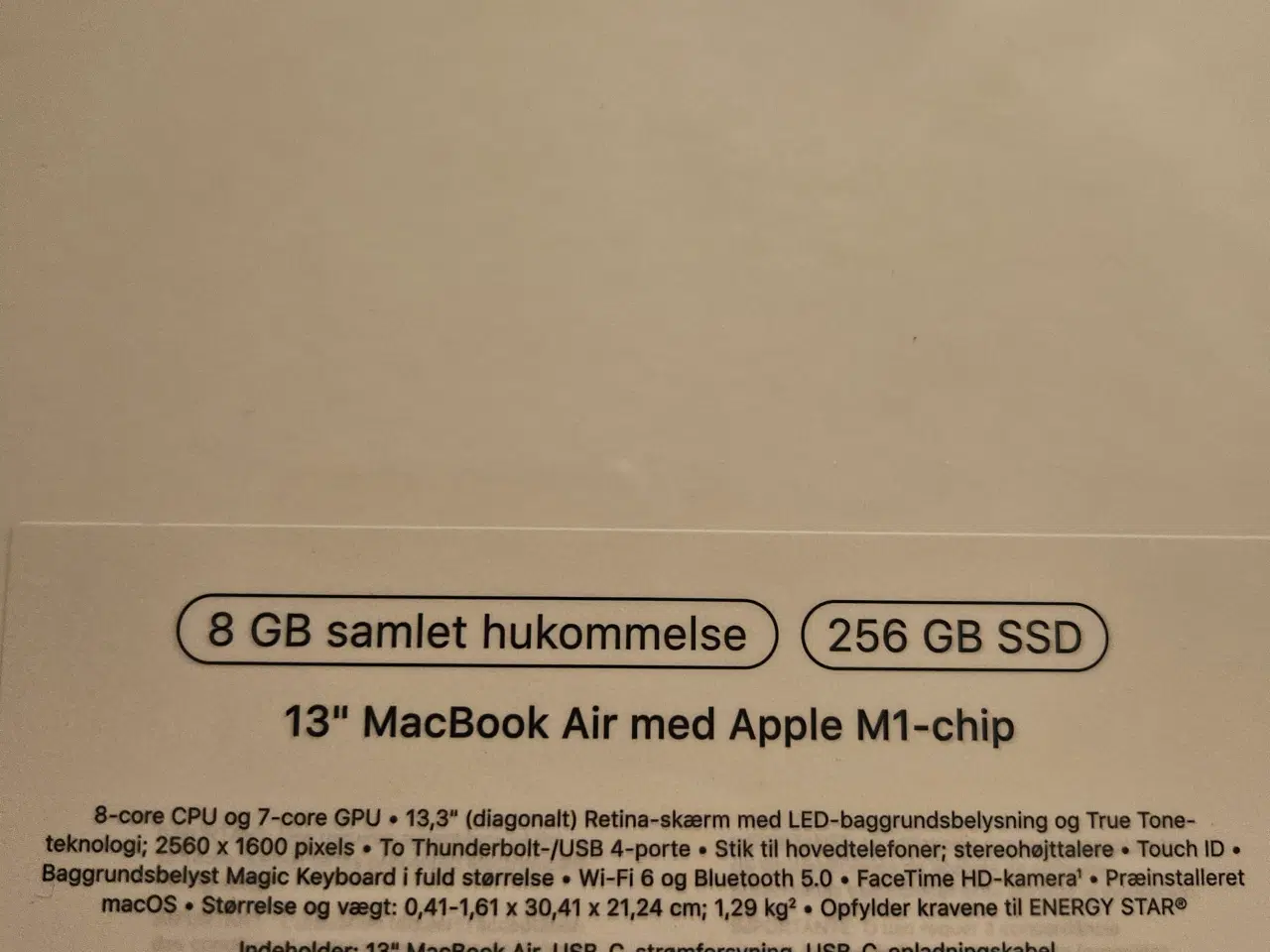 Billede 1 - MacBook Air 13 M1/8/256 SSD