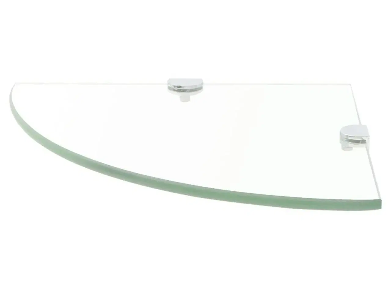 Billede 2 - Hjørnehylde med krombeslag klart glas 25x25 cm
