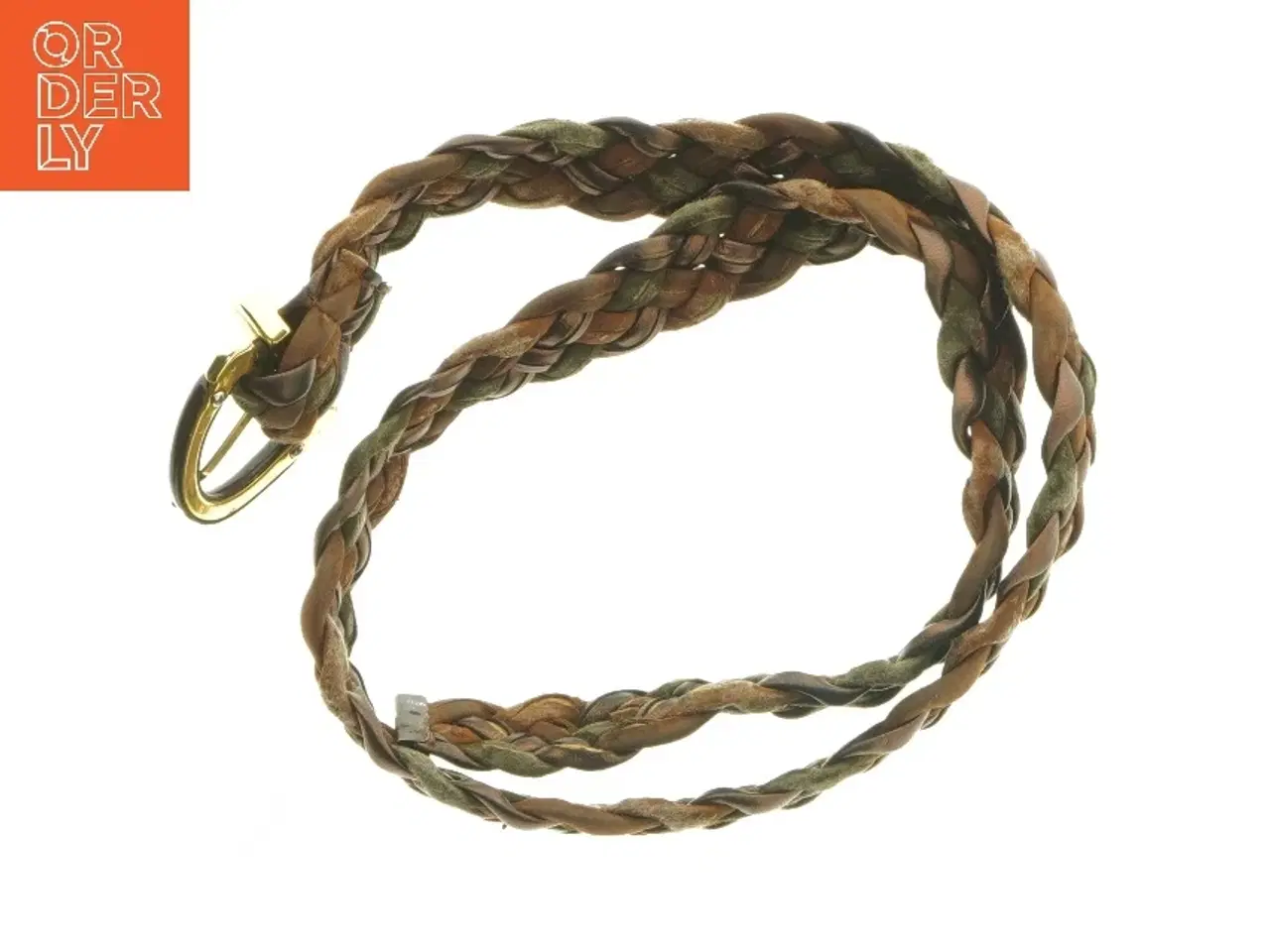 Billede 3 - Flettet læderbælte (str. 90 cm)