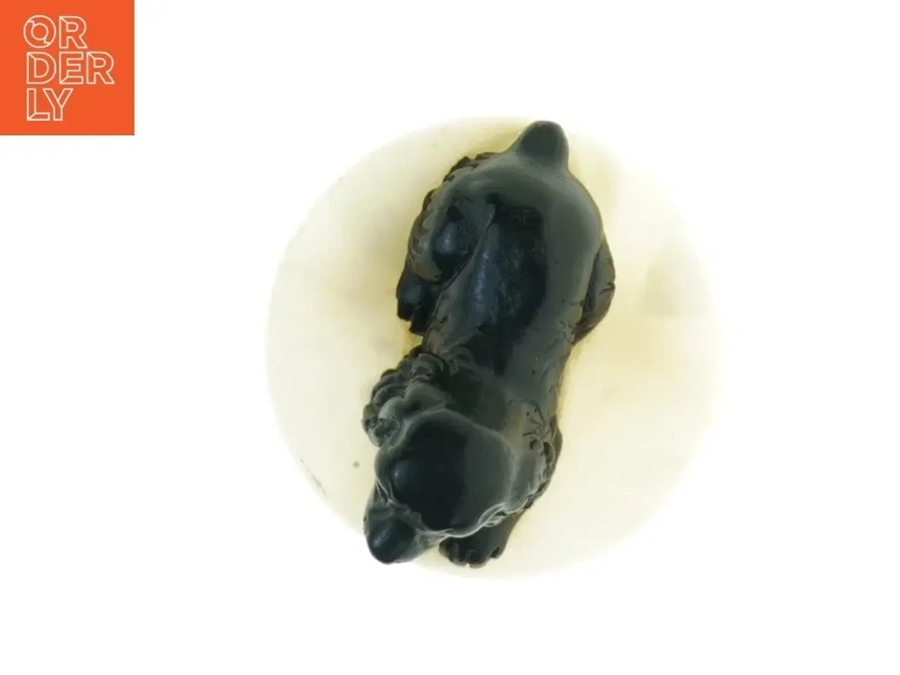 Billede 3 - Sort Cocker Spaniel hund figur på hvid marmor (str. Diameter 8 cm h, 6 cm)