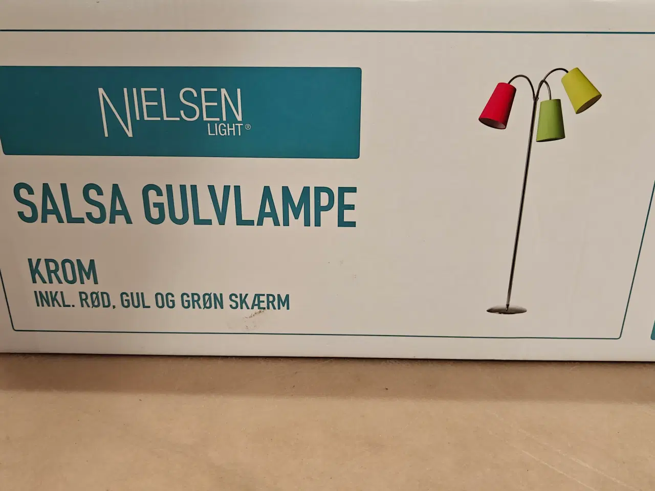 Billede 1 - Salsa gulvlampe incl 3 skærme, Nielsen. Ubrugt 