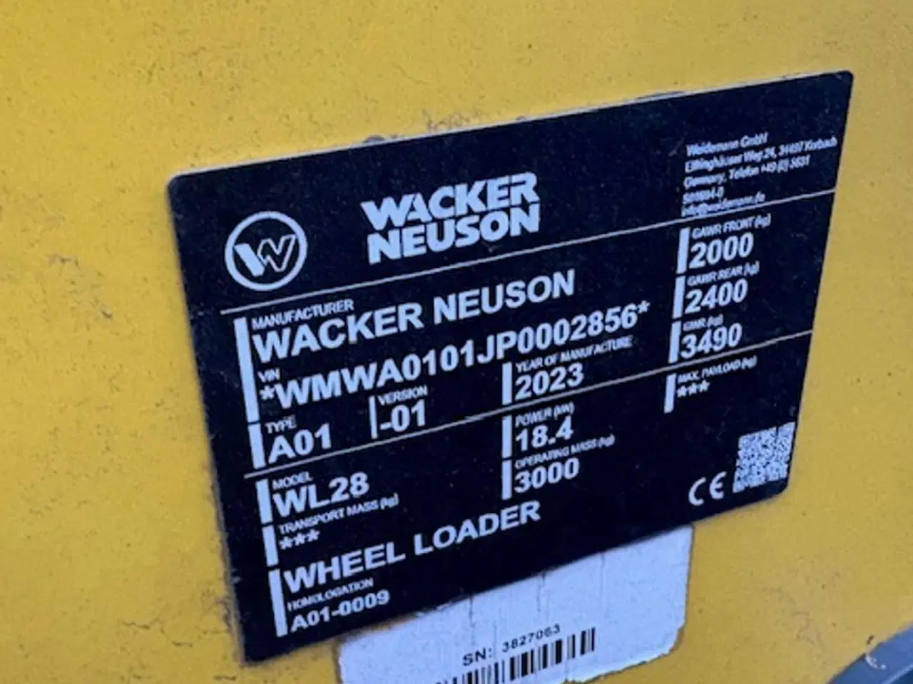 Billede 4 - Wacker Neuson WL28 LUKKET HUS, SKOVL OG GAFLER , HYDRAULISK SKIFT