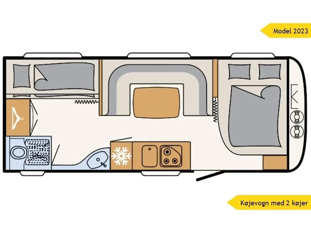 Billede 28 - 2023 - Dethleffs Camper 540 QMK D-Line   Dethleffs model med dobbeltseng og Køjer fra Hinshøj Caravan A/S