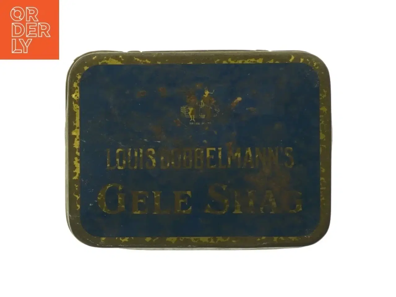 Billede 3 - Gele Shag , Louis Dobbelmann, København, gammel tobaks æske. Vintage metaldåse (str. 16 x 12 cm)