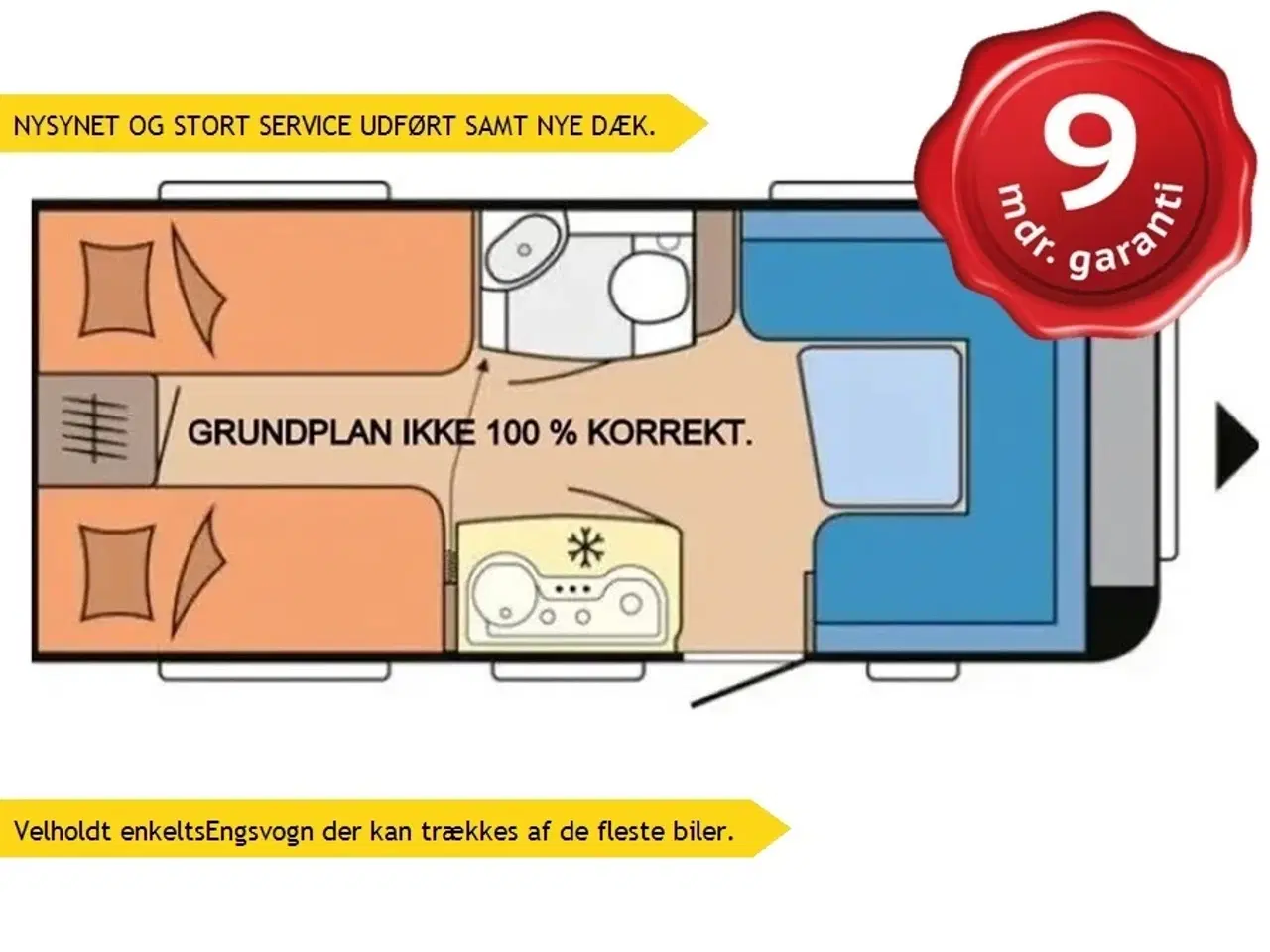 Billede 1 - 2010 - Hobby De Luxe 460 LU   Velholdt enkeltsengsvogn der kan trækkes af de fleste biler.