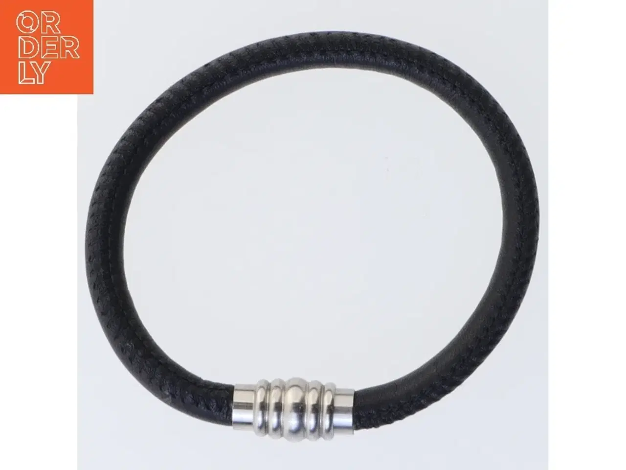 Billede 3 - Læderarmbånd med metaldetaljer (str. 22 cm)