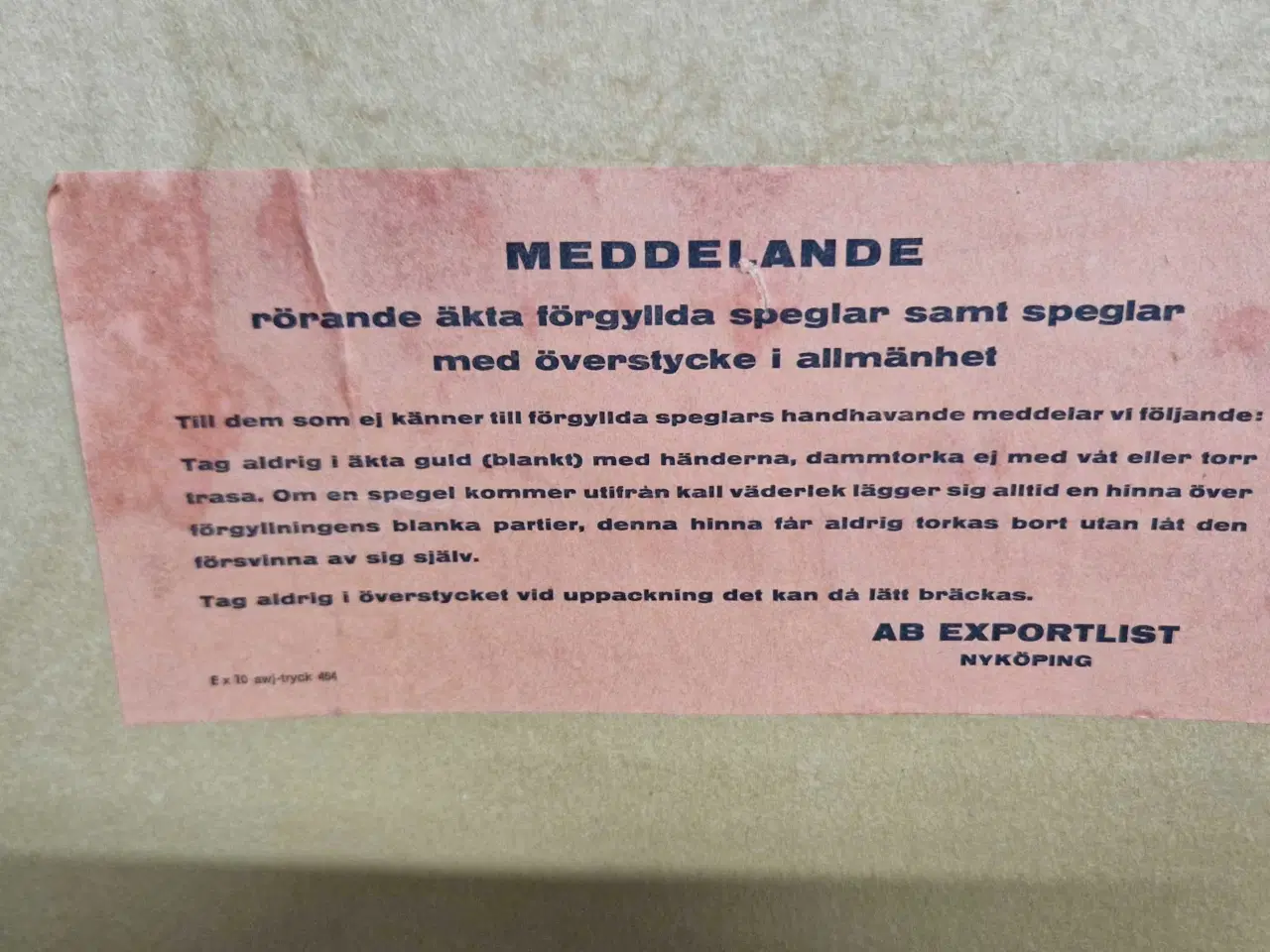 Billede 2 - Svensk rokokospejl belagt med ægte bladguld 122x49