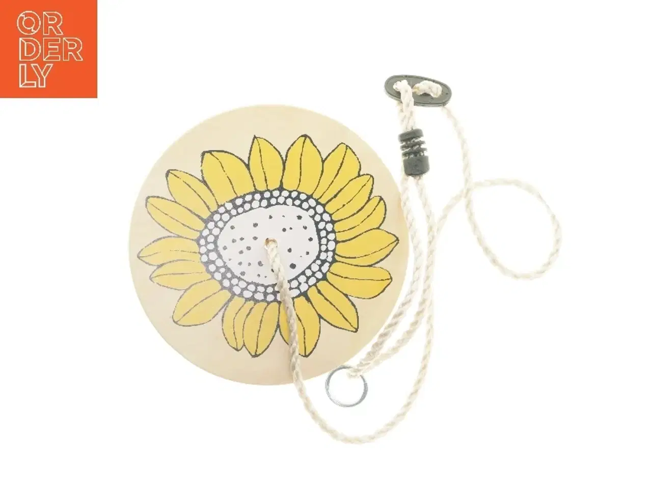 Billede 1 - Træsæde med solsikkemotiv og reb fra H&M (str. Ø 30 cm)