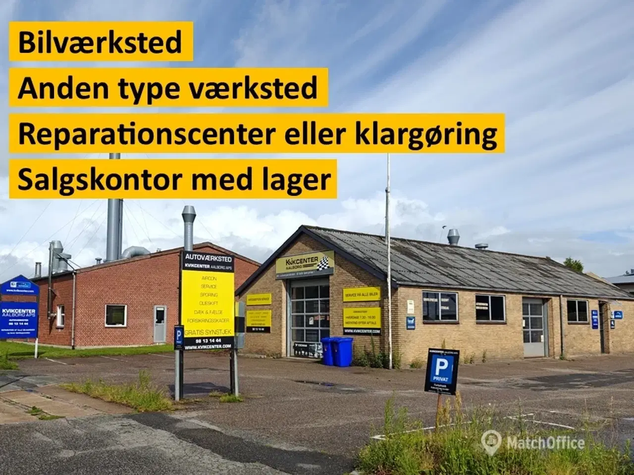 Billede 1 - Bilværksted. Top beliggenhed. 2 porte. 18 gratis P-pladser. Tæt ved centrum og let til motorvej.