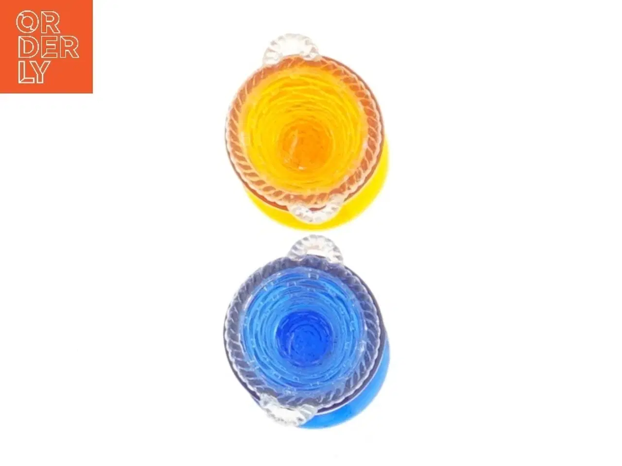 Billede 2 - Små glasvaser, orange og blå (str. 6,5x5 cm)